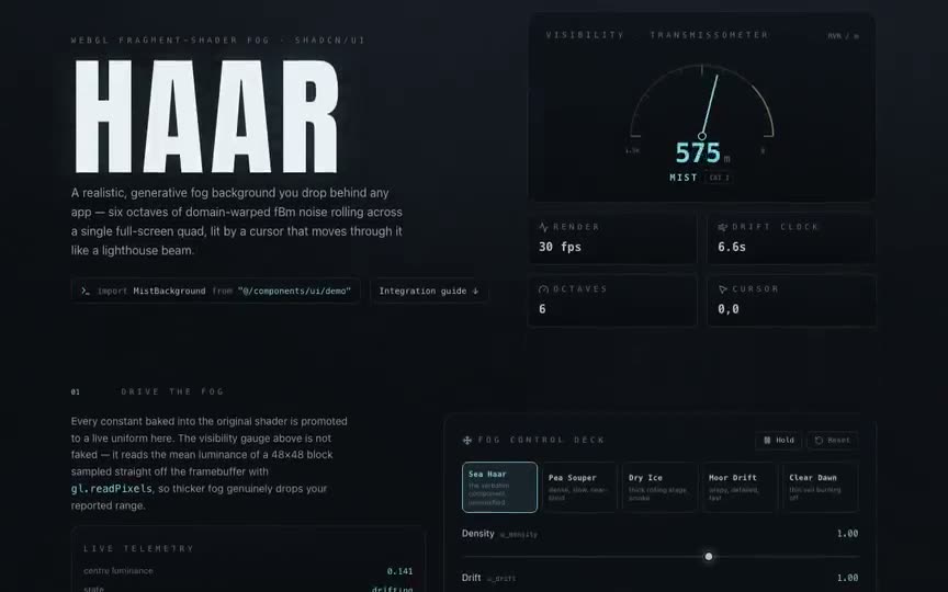Frame from “Realistic Fog Background: "HAAR" sea-fog instrument integrating the prompt's realistic-fog-backg” by @pulkitxm