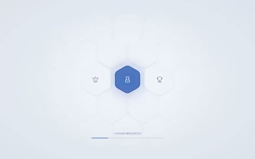 Frame from “Qclay Hexagon Loader: Full-screen recreation of the QClay loader — an animated honeycomb of” by @pulkitxm