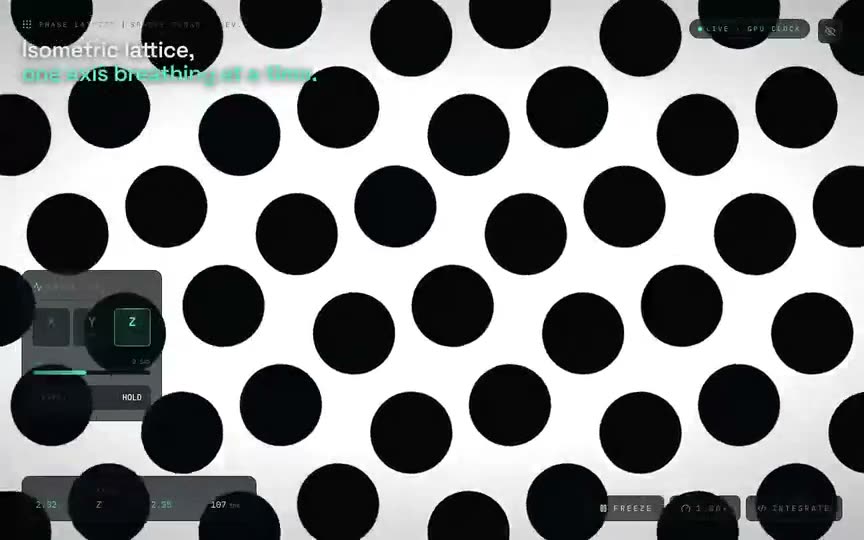 Frame from “Moving Circles Shader: Faithful shadcn/R3F integration of the prompt's verbatim `moving-circl” by @pulkitxm