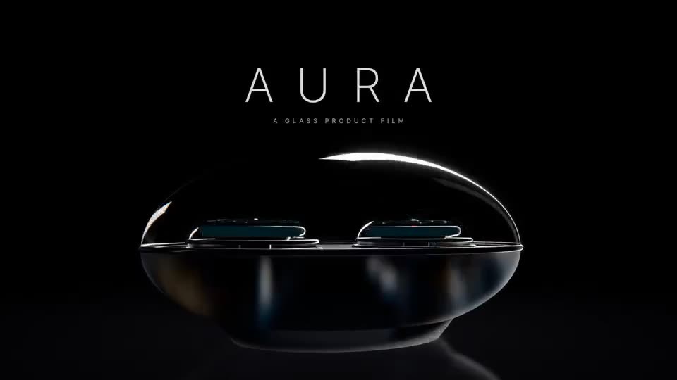 Frame from “Glass Product Render — Aura — Hear the Light” by @lemomo-ai