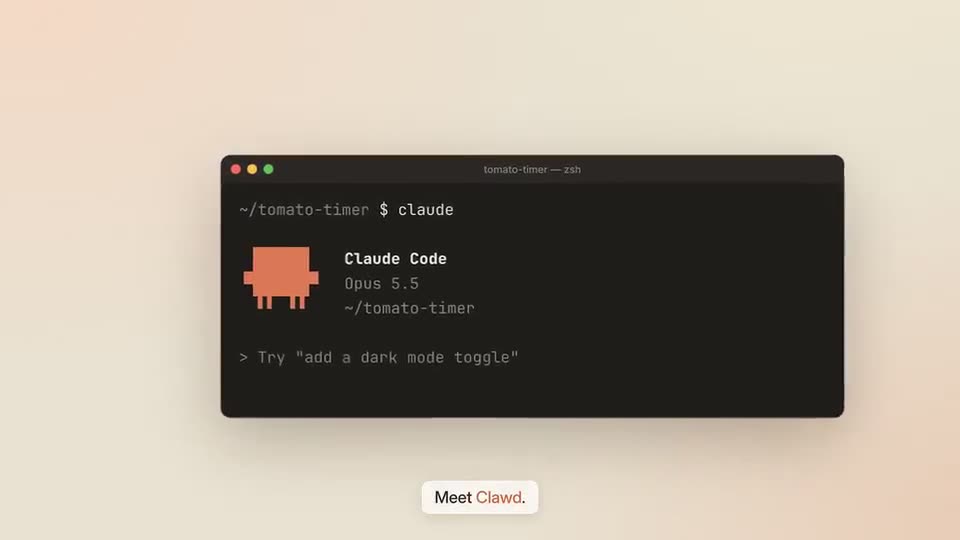 Frame from “Living Screencast — Clawd Moves In” by @lemomo-ai