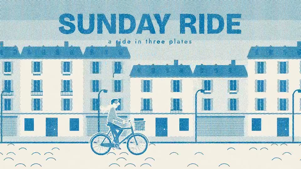 Frame from “Risograph Print — Sunday Ride” by @lemomo-ai