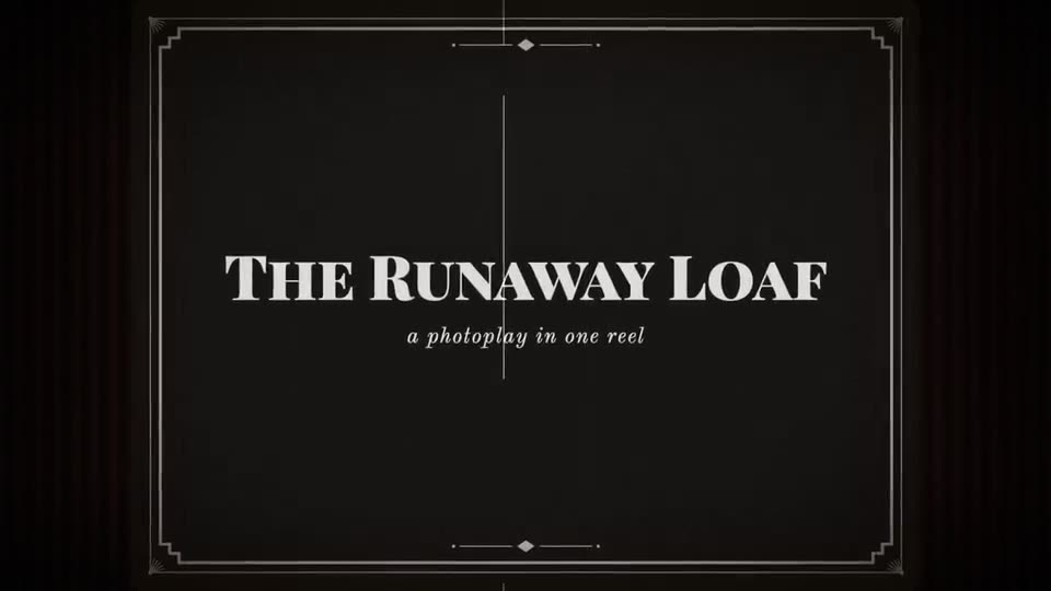 Frame from “1920s Silent Film — The Runaway Loaf” by @lemomo-ai