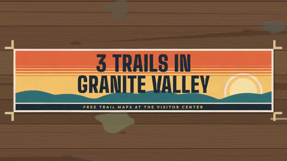 Frame from “Silkscreen Travel Poster — Three Trails” by @lemomo-ai