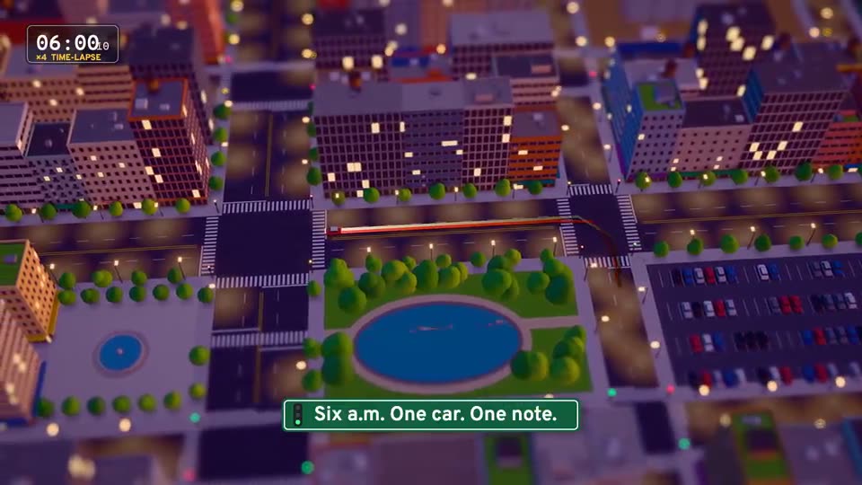 Frame from “Tilt-Shift Miniature — Toy Town Rush Hour” by @lemomo-ai