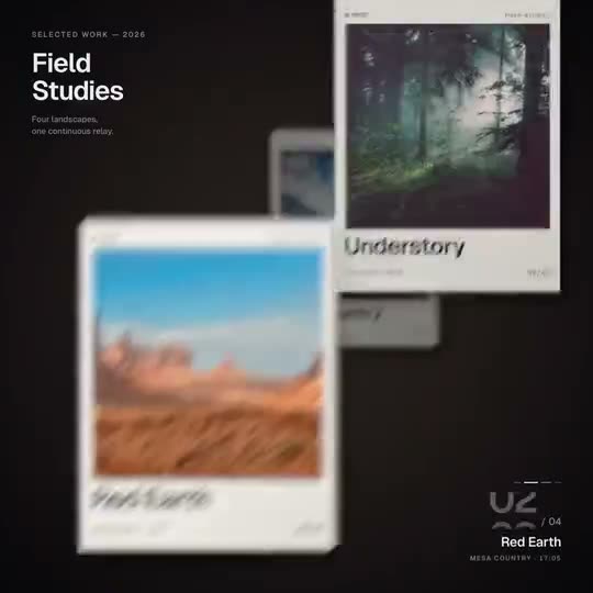 Frame from “3D Diagonal Portfolio Relay” by @opus-pro