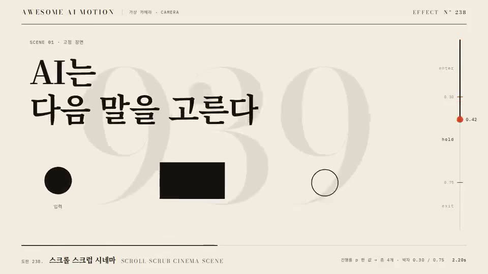 Frame from “Scroll-scrub Cinema Scene” by @gongnyang